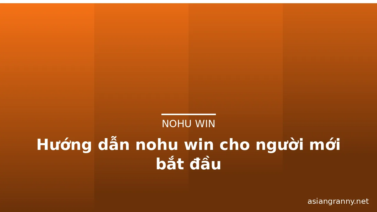 Hướng dẫn nohu win cho người mới bắt đầu